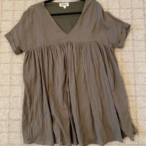 Olive green baby doll tunic dress